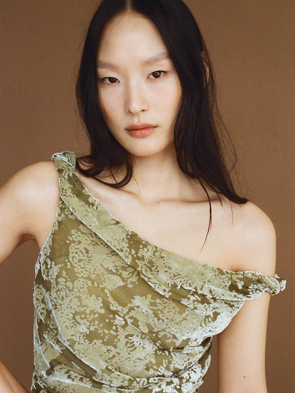 Mango DRAPED TOP WITH VELVET DETAIL - Picture 3 of 14
